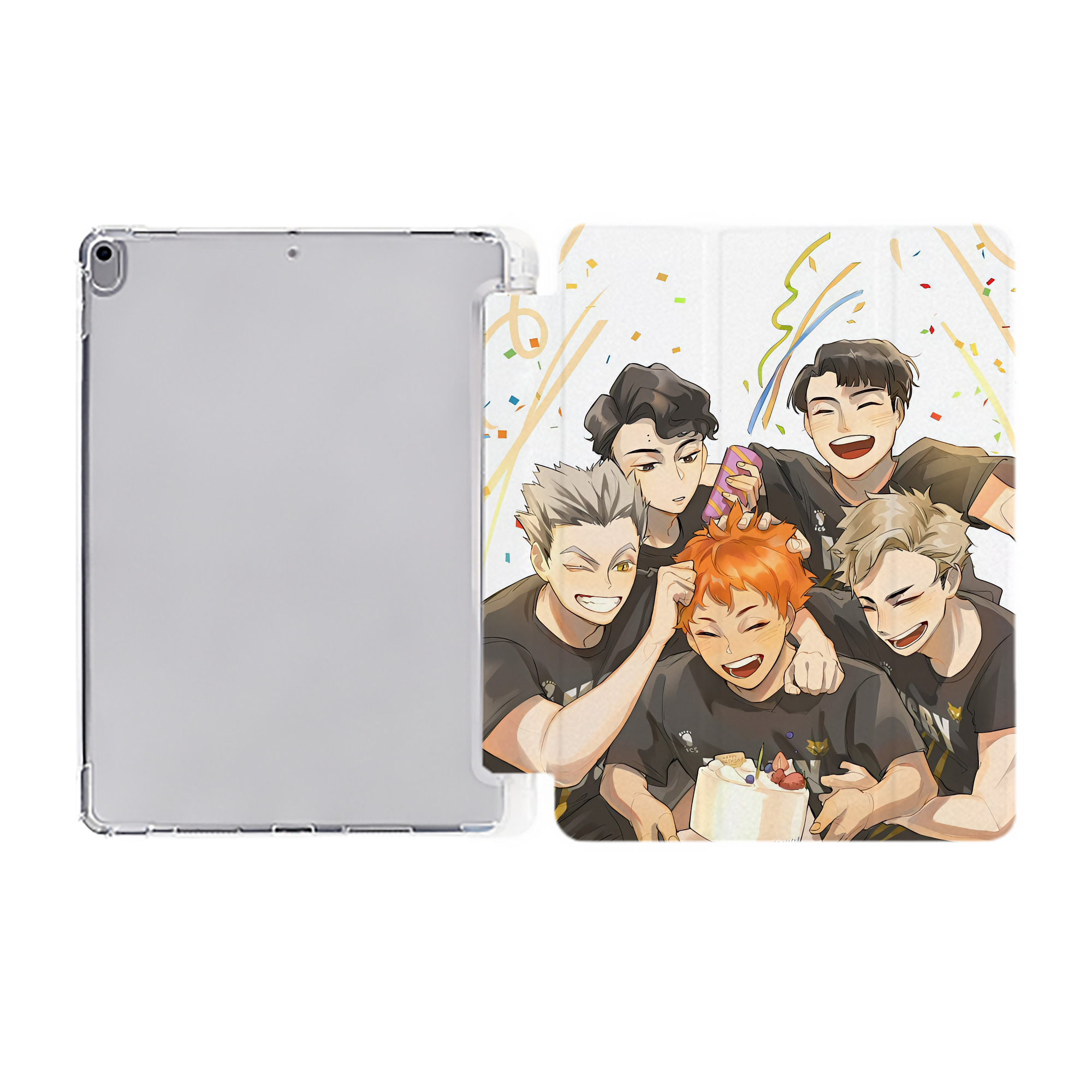 （画像用） ハイキュー!! Haikyu!! IPad ケース ペン収納付き 三つ折りスタンド PUレザー×シリコン 対応機種9.5/10.5/10.9インチ